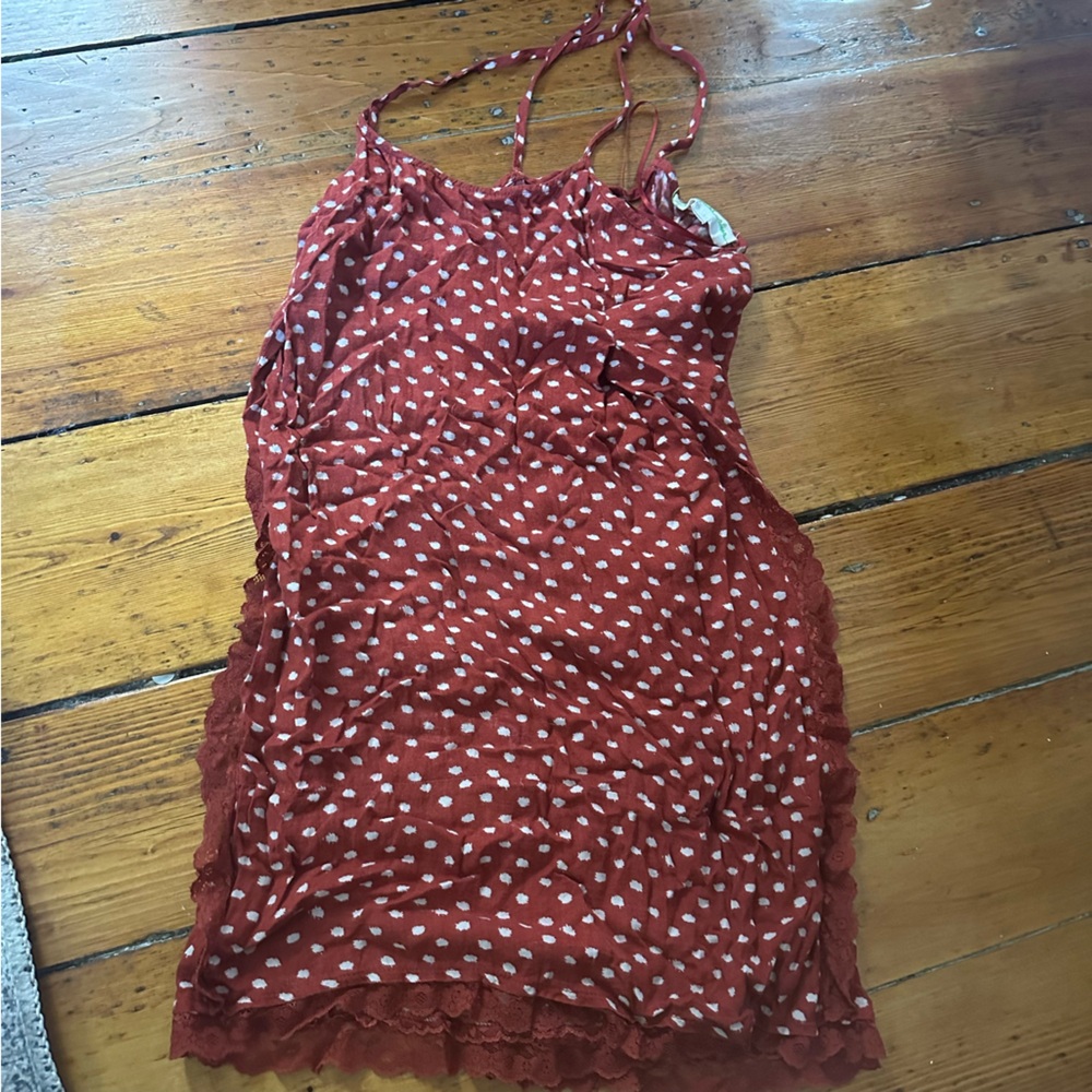 Polka Dot and Lace Strappy Dress